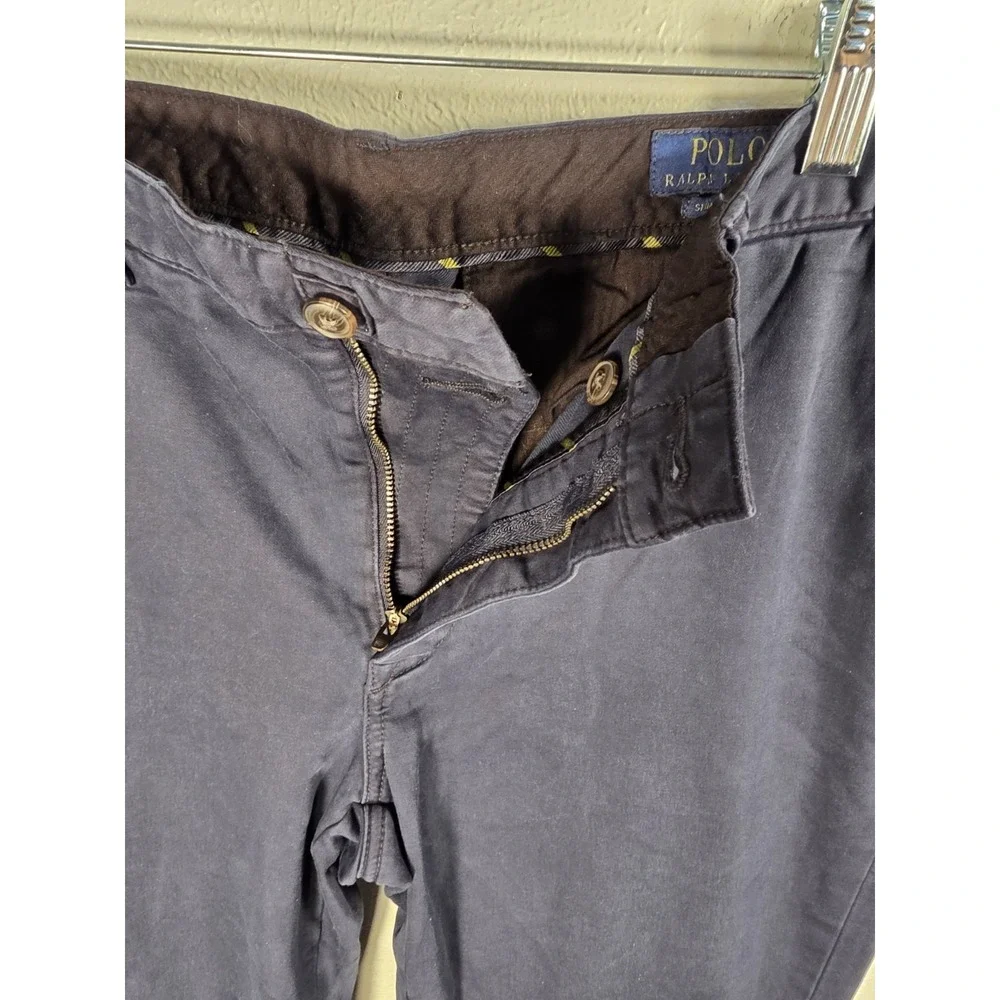 Polo Ralph Lauren Slim Fit Blue Chinos Men's 37 x 32 Flat Classic Preppy Pants